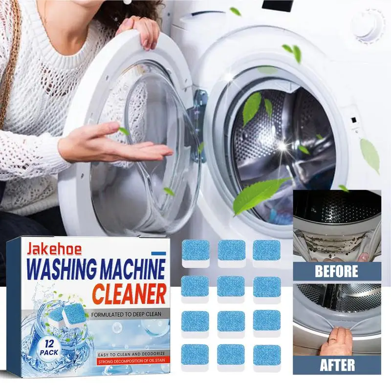 Washing Machine Cleaning Tablets Box Of 12pcs Deep Cleaning And Odor Removing Tablets For Washer Laundry Supplies