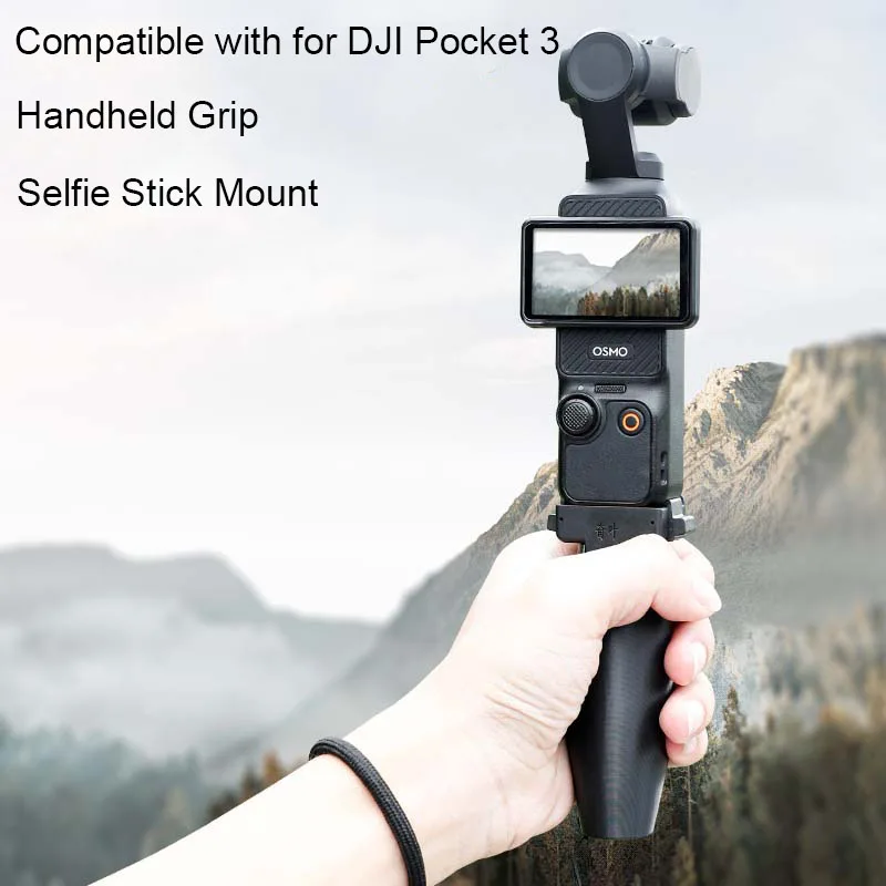 

For DJI Osmo Pocket 3 Quick-Release Handle Grip 3D Printed Extension Mount Handheld Stabilizer with Wrist Strap
