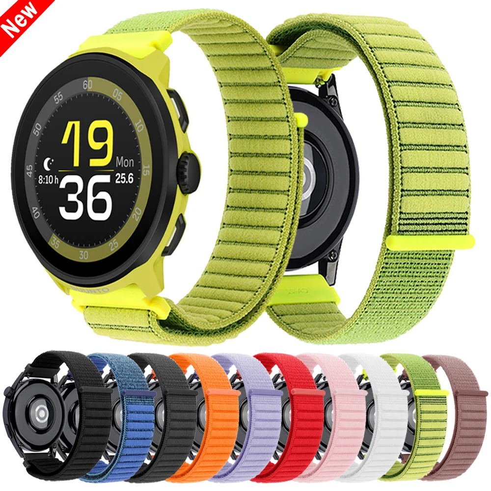 22mm Nylon Loop Strap For SUUNTO 9 Peak DLC/PRO 9 5 PEAK OCEAN RUN VERTICAL Replace Bands For COROS PACE Pro Breathable Bracelet