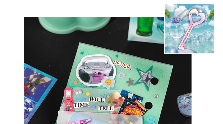 20/30 Blatt Kawaii Ins Cyber Illusion & Vintage Starlight Ausgestanzte Aufkleber DIY Scrapbooking Deko Journal Schreibwaren Sticker – Detail 8