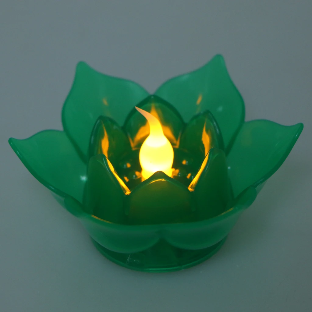 Buddha Meditation Plastic Lotus Tealight Candle Holder Home Decor, Wedding, Votive Activity, Birthday, Party 7 Colors