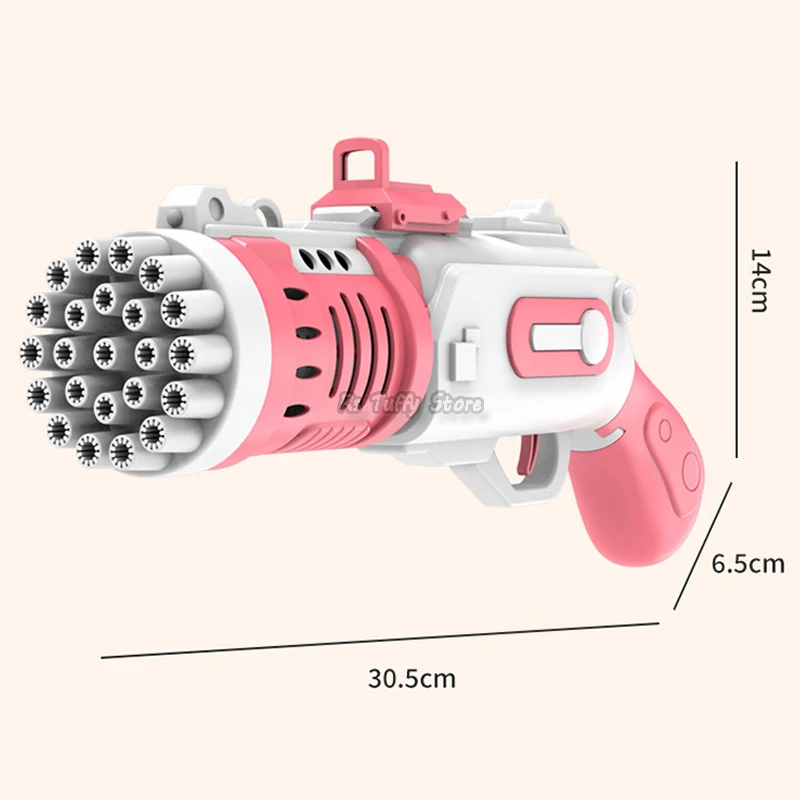 Bubble Gun 23 Holes Elektrische Gatling Zeep Kleurrijke Bubbels Machine Automatische Blower Kinderen Kinderen Speelgoed Badkamer Outdoor Game Cadeau