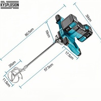 6-Speed‌ Cordless Handheld Ice Auger Dril Electric Earth Auger Concrete Mixer electric drill power tools for Makita 18V battery