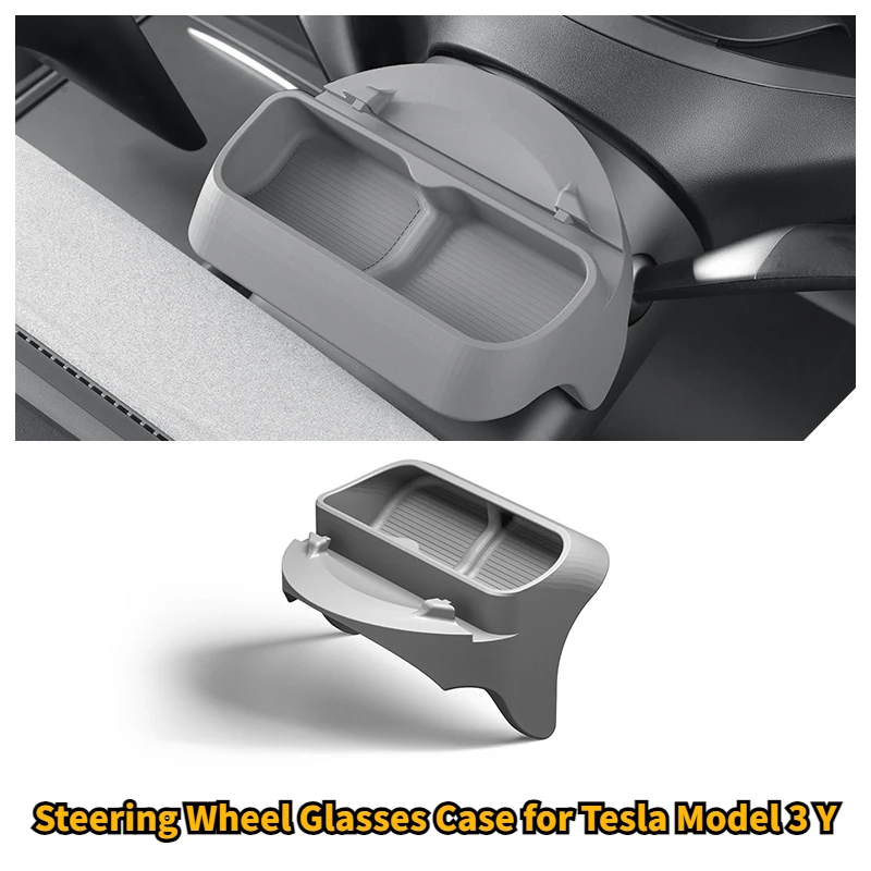 Funda de silicona para gafas para Tesla Model 3 Y 2021-2023, caja de almacenamiento para volante, navegación GPS, soporte para teléfono móvil,