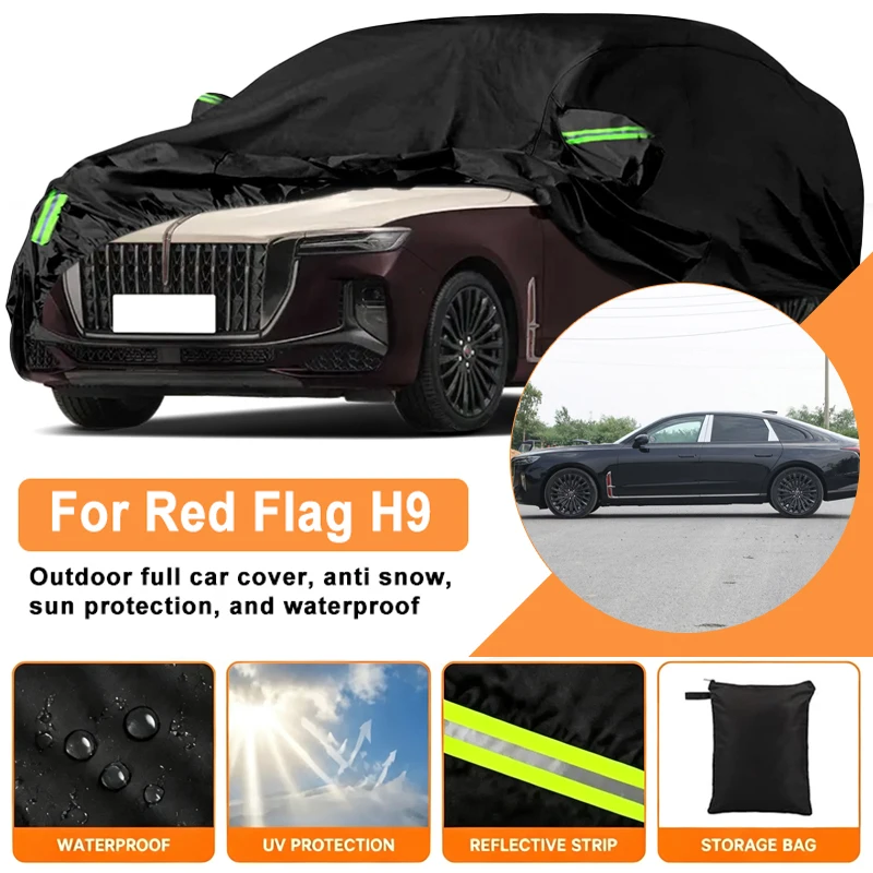 Waterproof Car Cover For Red Flag H9 Outdoor Full Car Cover Wind Sun UV Dust Rain Snow All Weather Protection