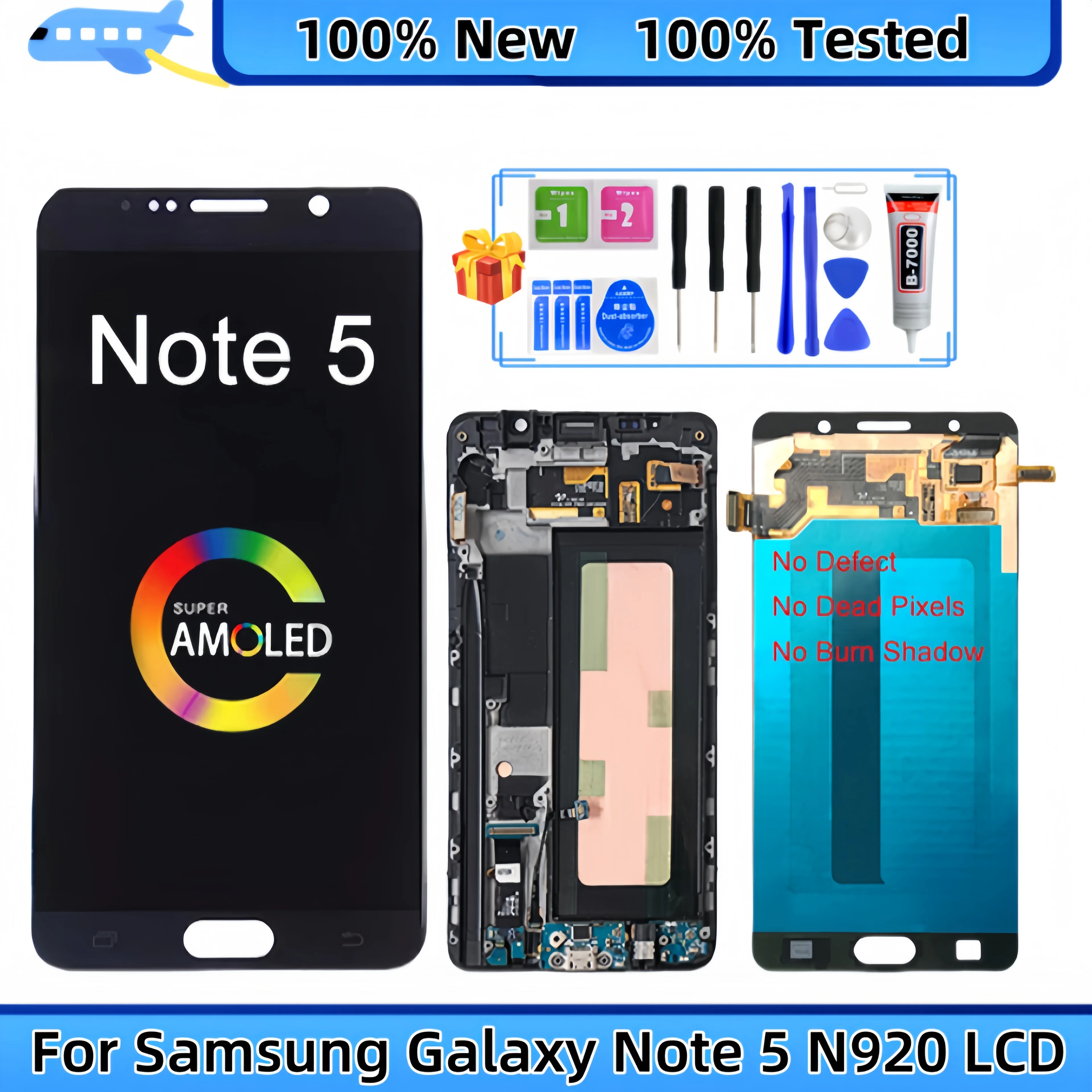 

For Samsung Galaxy Note 5 N920 SM-N920F N920T N920I N920G N920S LCD Display Touch Screen Digitizer Assembly Replacement