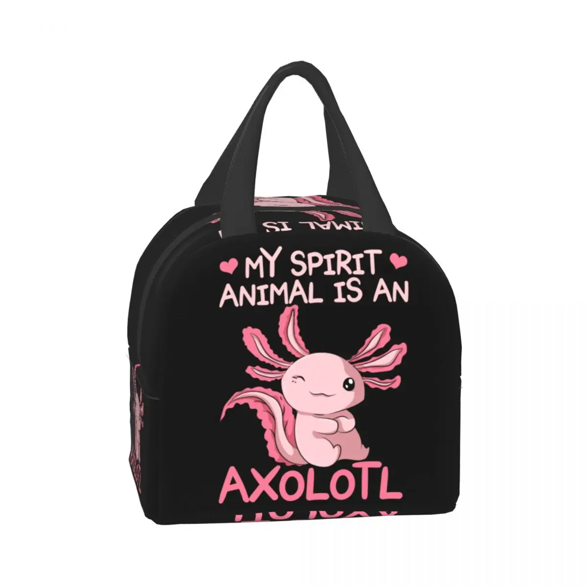 My Spirit Animal Is An Axolotl Thermal Insulated Lunch Bag Women Portable Lunch Tote for School Office Outdoor Storage Food Box