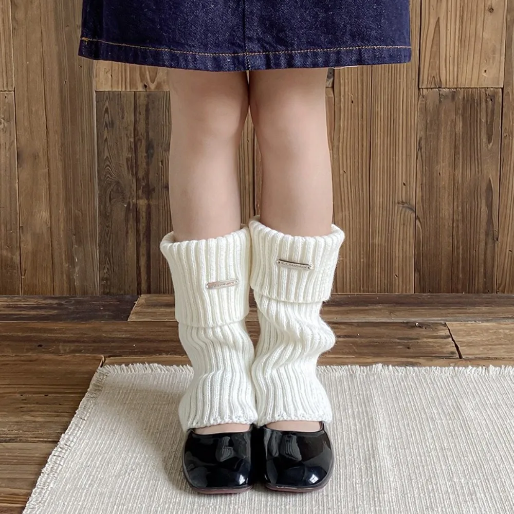 

New Solid Color Leg Warmers Knitted INS Mid-Calf Sock Y2k Lolita Thickened Pile Sock Kids To Adult