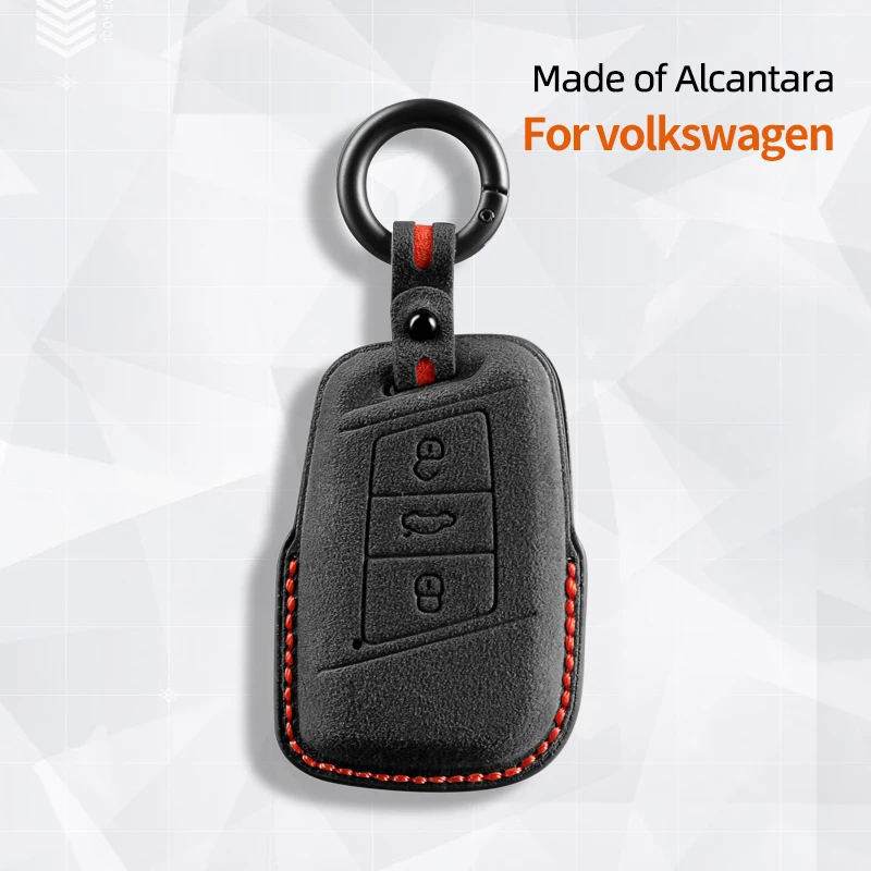 Alcantara For VW Volkswagen Magotan B8 Superb Skoda A7 Passat Variant Suede Car key Case Cover Shell Keychain Accessories