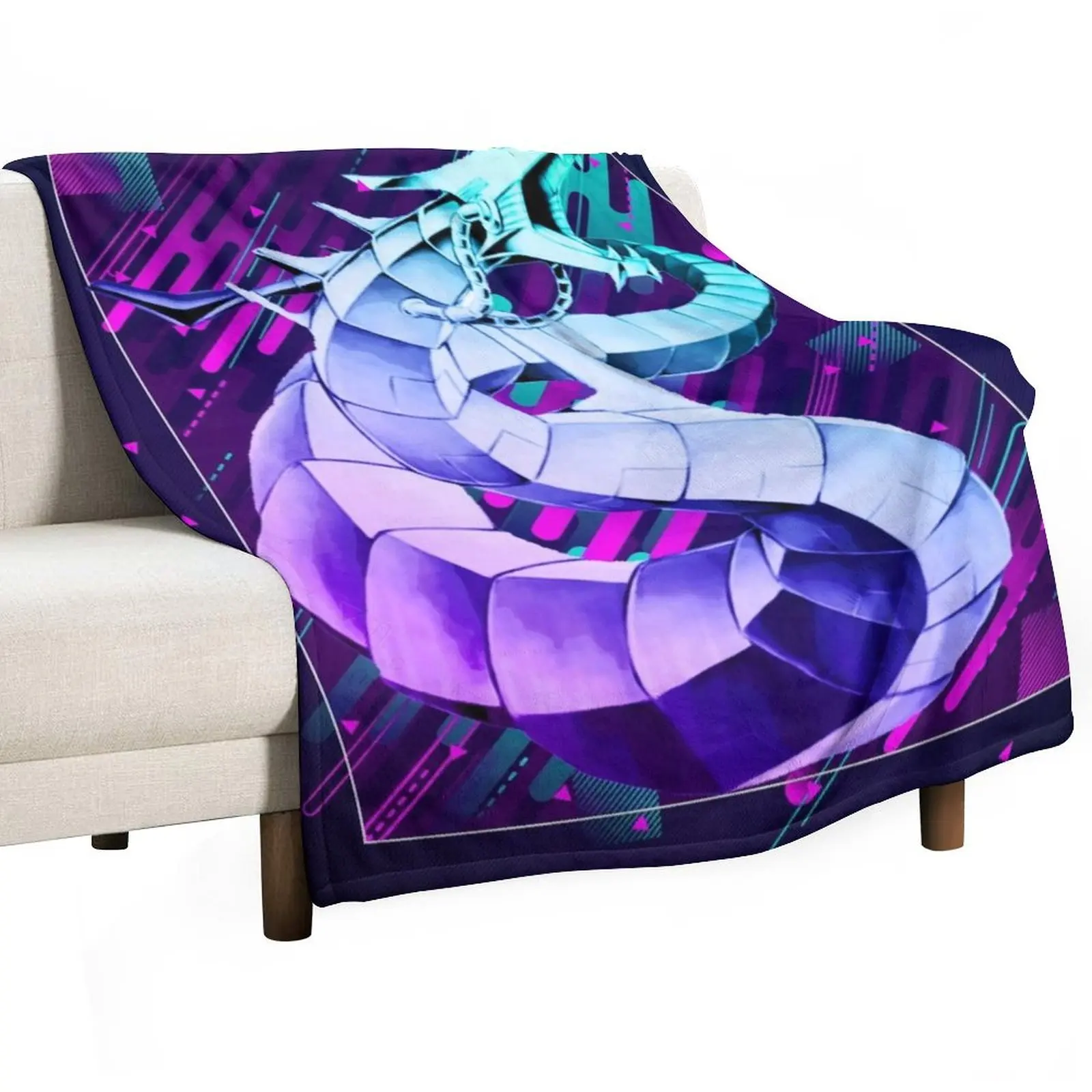 Cyber Dragon *Modern Graphic Design* Throw Blanket Hairy Quilt Weighted Blankets