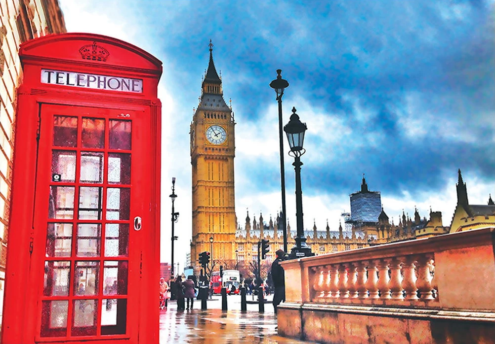 

London City Telephone Booth Street Clock Tower backdrops computer print party supplies Photography Studio Backgrounds