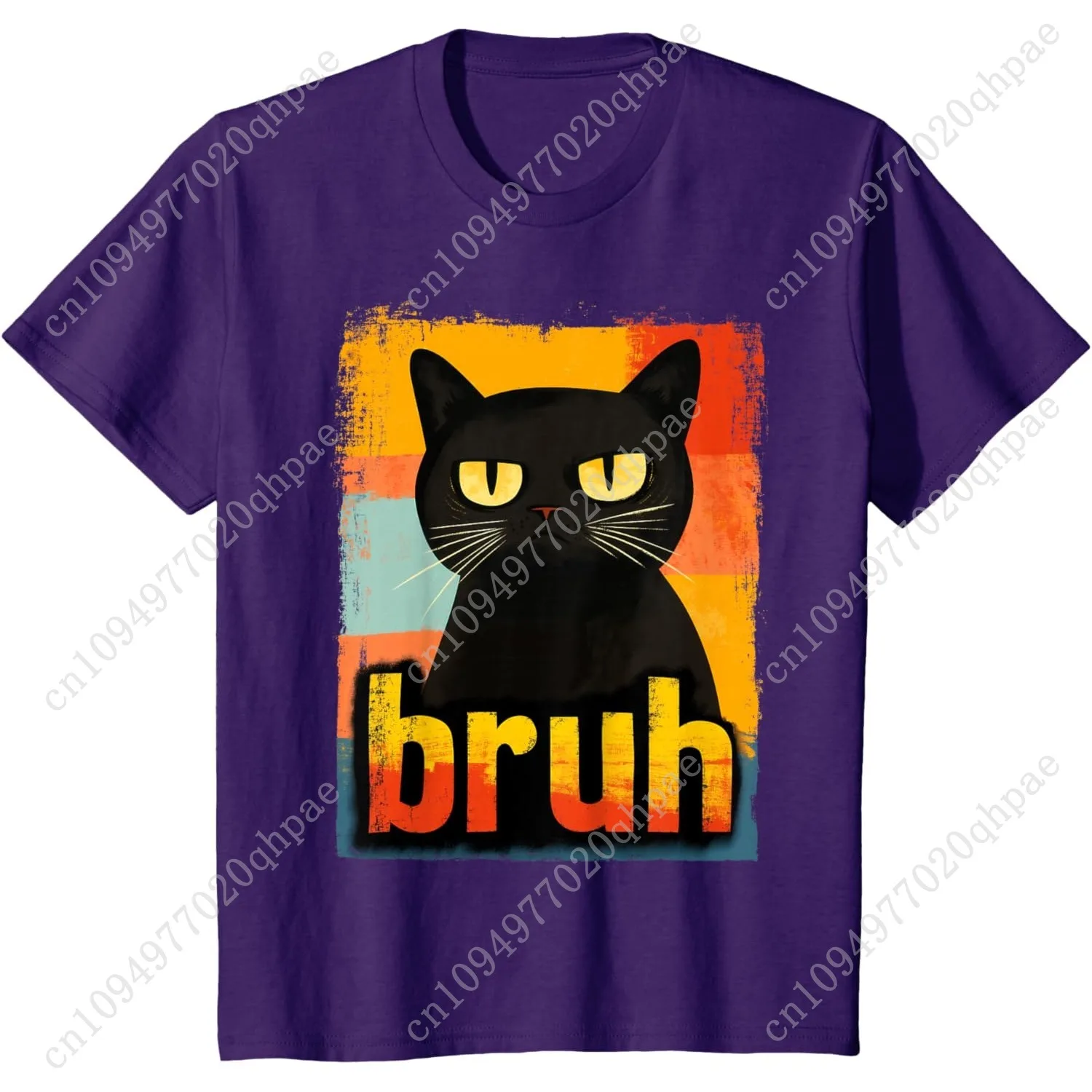 تي شيرت مضحك Cat Bruh للمراهقين والأولاد والبنات والرجال والنساء برسومات ميمي