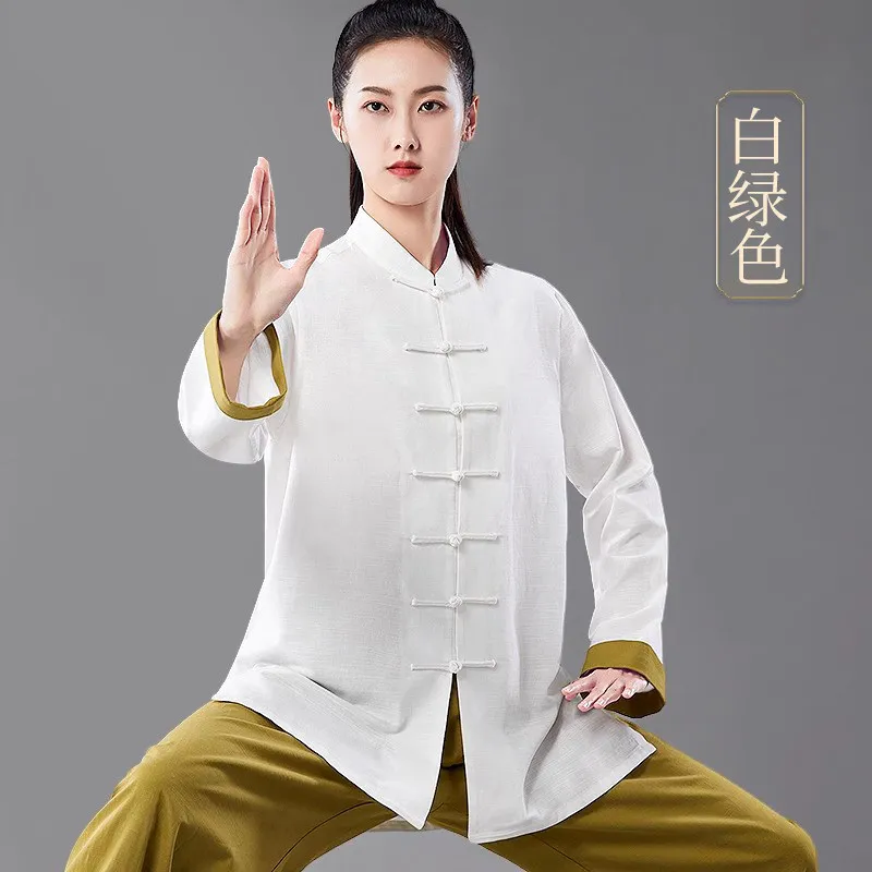 Women's Unisex Tai Chi Suit New Arrival 2026 Spring/Summer Premium Linen Blend Neo-Chinese Style Martial Arts Training & Baduanj