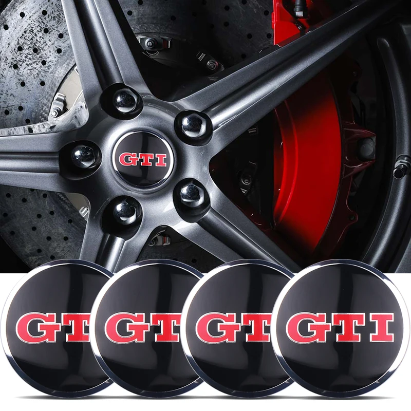 4Pcs 56/60/65mm Car Wheel Center Hub Caps Logo Sticker For Volkswagen GTI R VW Golf Polo Tiguan Jetta Touran Passat Beetle Rline