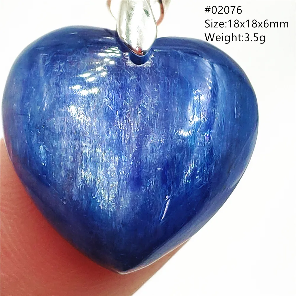 Natural Blue Kyanite Heart Love Pendant Jewelry Women Men Kyanite Necklace Cat Eye Beads Best Gift Fashion AAAAA