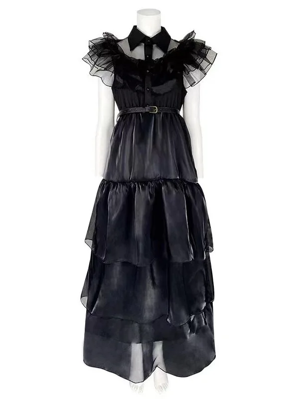 

Wednesday Punk Style Skirt Dress Performance Costume Adams Family Cosplay Outfit Halloween Show Costume Women's Fashion
