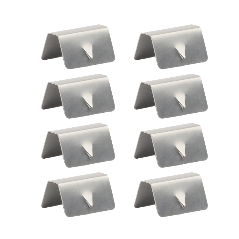 

8 Pcs Windshield Clip Stainless Steel Clips for Reflectors Channel Transport Silver