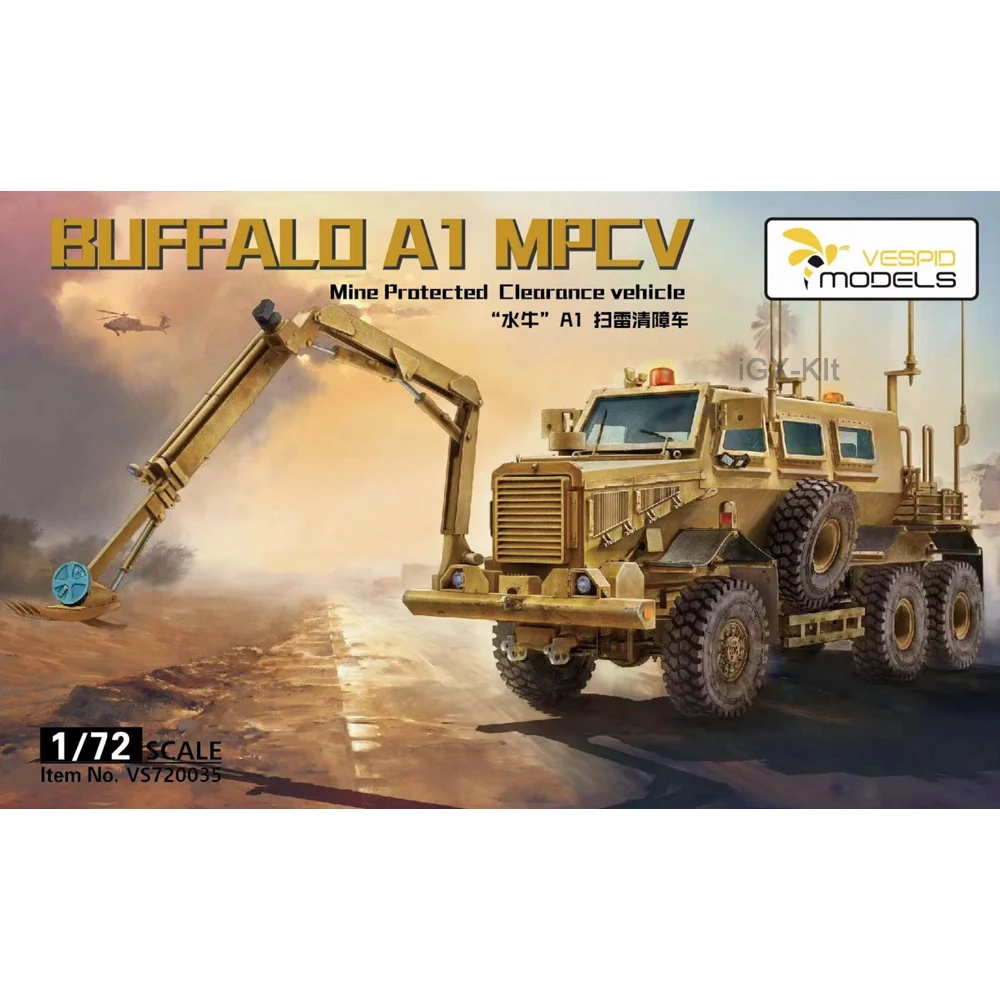 Vespid  720035 1/72 Scale BUFFALO A1 MPCV Mine Protected Clearance Vehicle Hobby Craft Plastic Assembly Model Kit