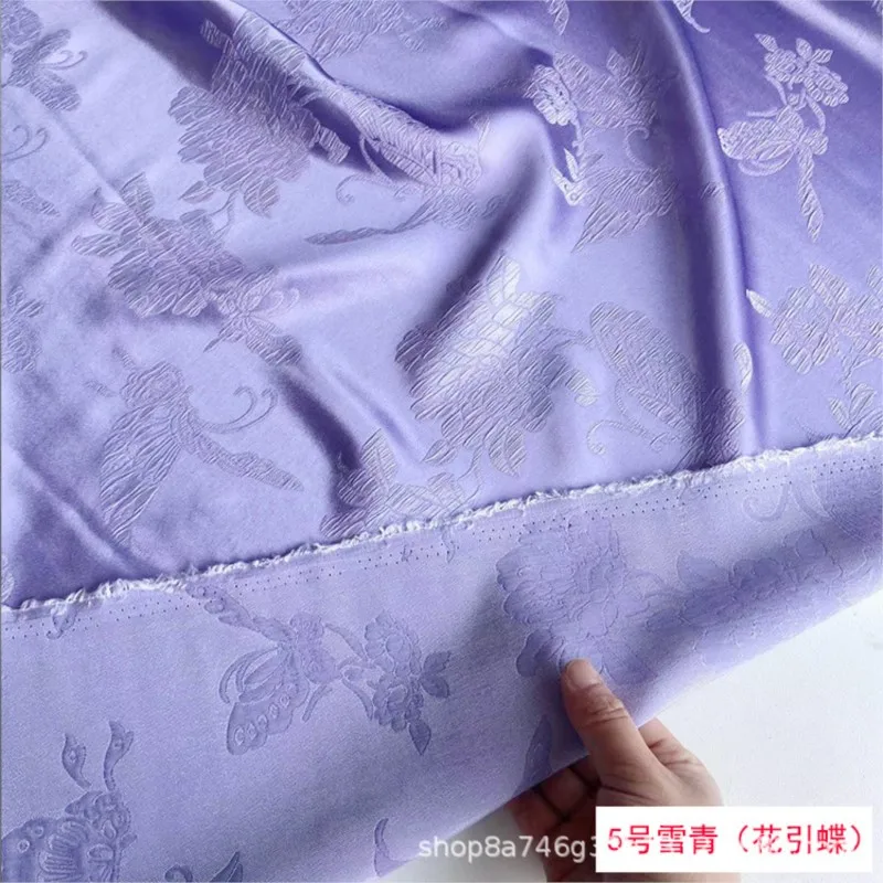 140cm wide jacquard crown satin new Chinese-style clothing cheongsam dress fabric silk