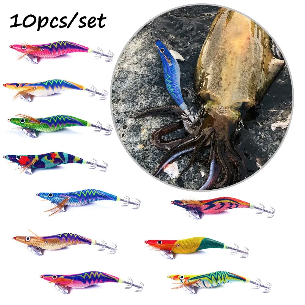 

10PCS/Set Sea.Yolo Fishing Lure Hard Bait artificiale Explosion Hook Fake Bait Squid Hook Fake Bait Fishing Accessories