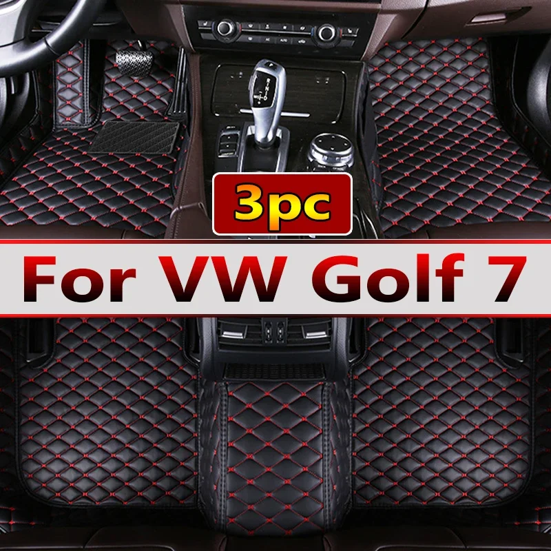 

Car Floor Mats For Volkswagen VW Golf 7 7.5 GTE GTD GTI 2012~2020 Carpets Leather Mat Rugs Pad Interior Parts Car Accessories