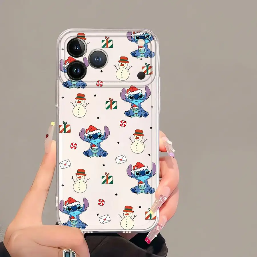 حافظة لهاتف آيفون 17 Air 16 15 14 Plus 16e 13 12 11 Pro MAX 7 8 XR 12 غطاء هاتف ناعم صغير لعيد الميلاد لطيف غرزة فومي #4