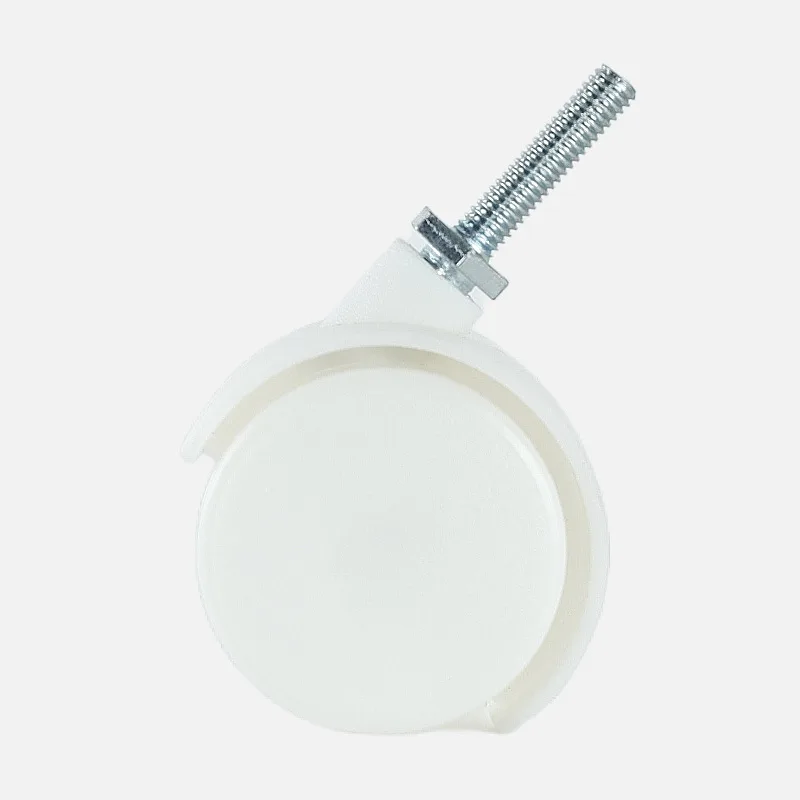 4PCS 1.5-Inch Universal Silent Screw White PP Nylon Plastic Wheels Furniture Hardware Accessories Ffor Home Wear-resistant