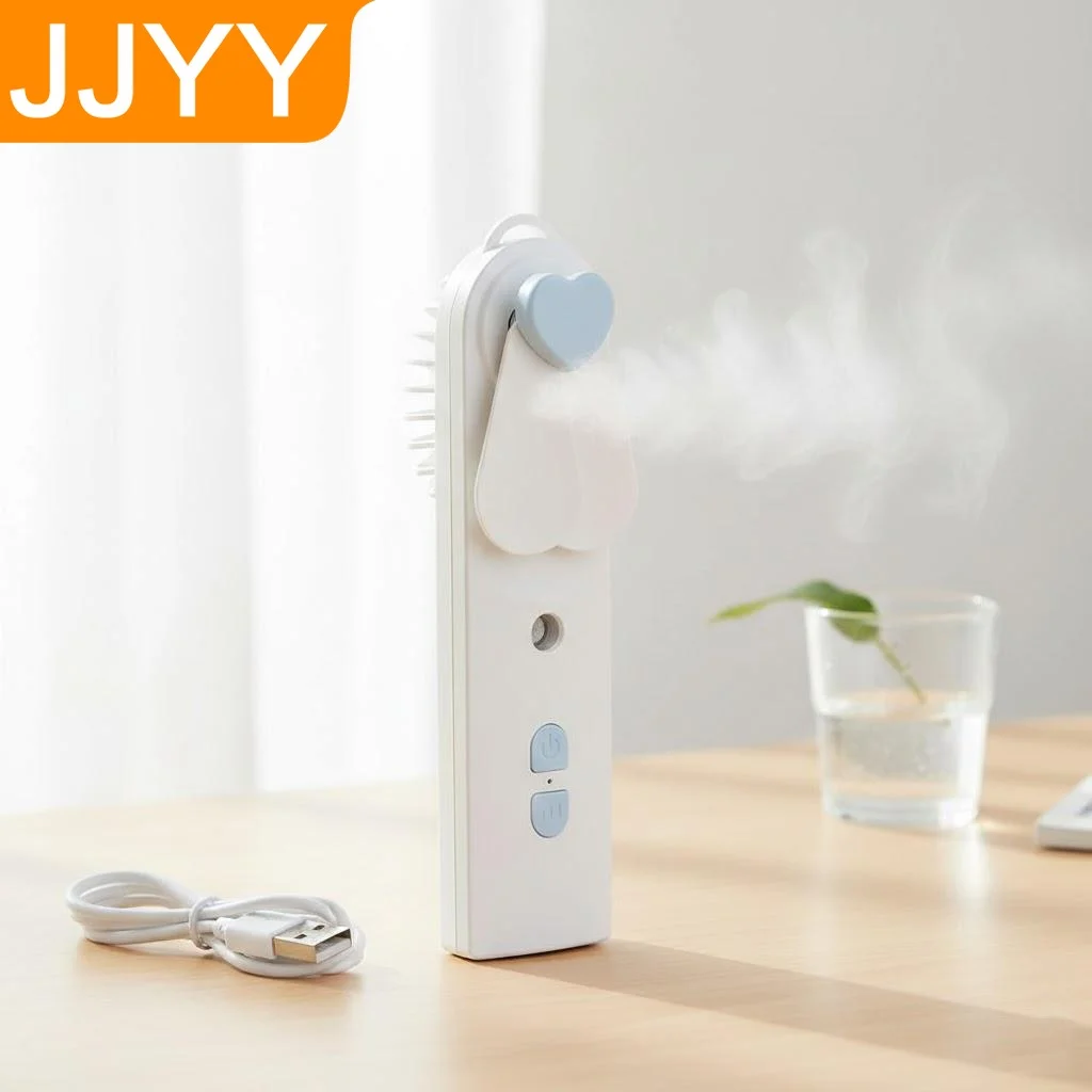 

Портативный мини-вентилятор-увлажнитель 2-в-1 с USB-зарядкой, ручной вентилятор с распылением воды для лица и личного охлаждения