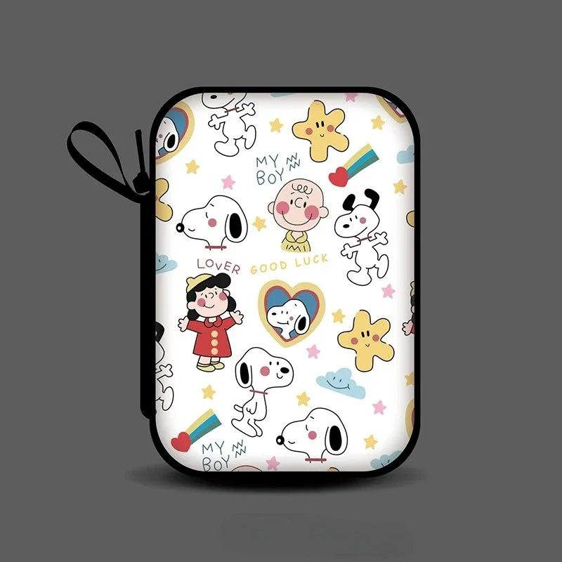 سنوبي المحمولة سماعة حقيبة عملة محفظة كابل أنيمي حالة المحمول محركات الأقراص الصلبة صندوق تخزين السفر كابل المنظم التجميل حقيبة هدية #4