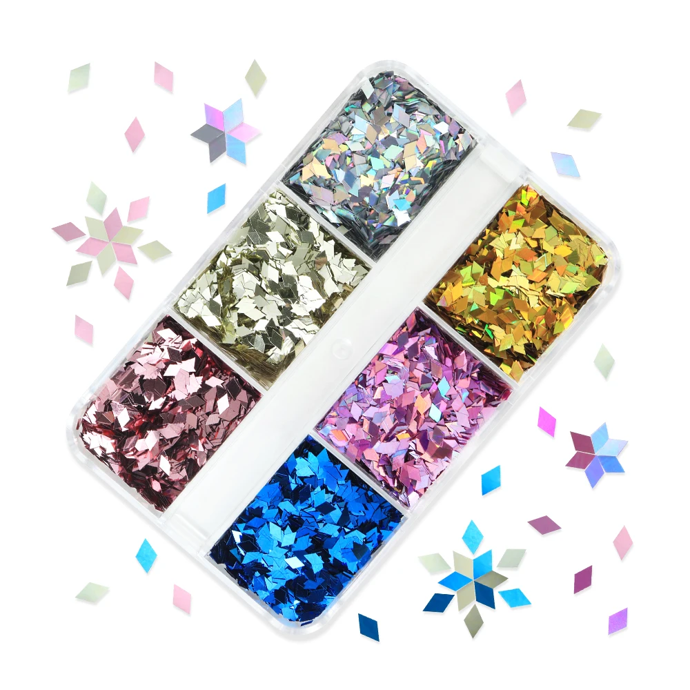 Rhombic Glitter Flakes Resin Filling Sparkly Diamond Rhombus Sequins for Silicone Mold Resin Fillers DIY Jewelry Making Supplies