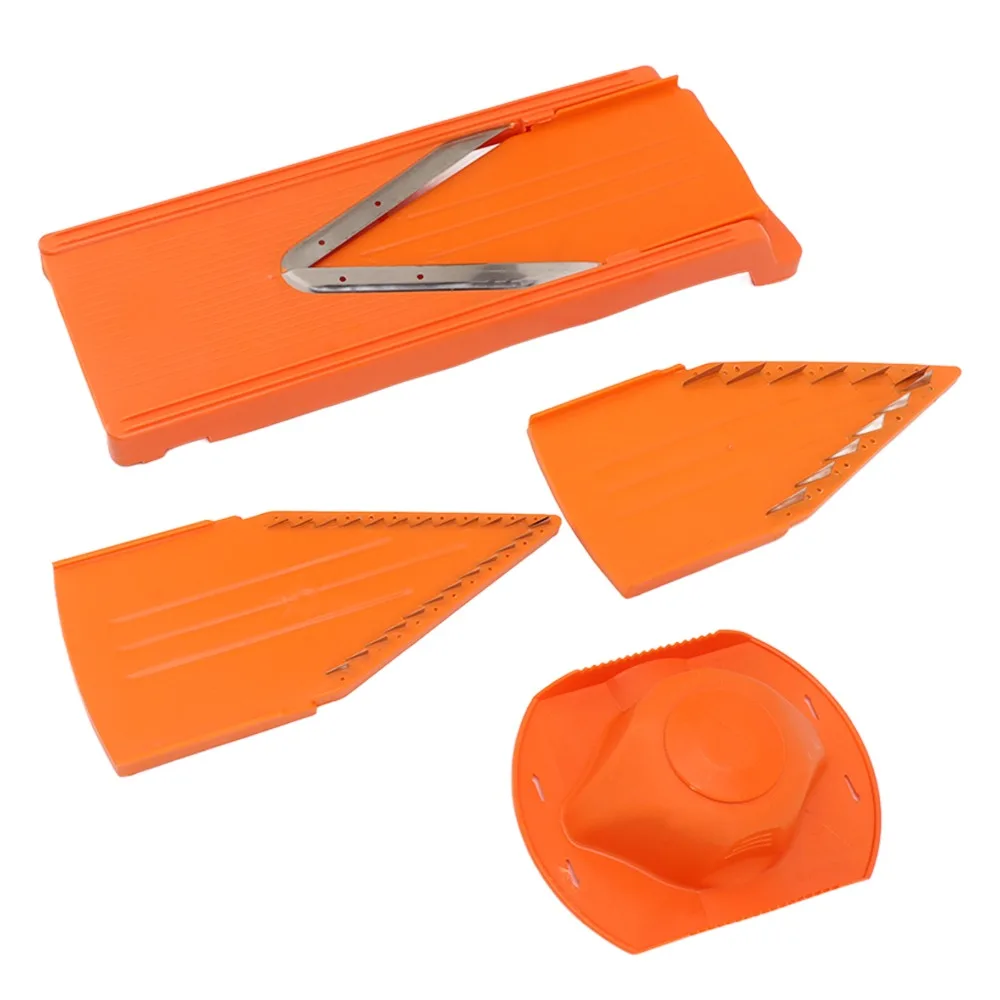 ABS Mandoline Cutter Orange with Hand Guard Vegetable Slicer V Blade Design Easy Clean Manual Vegetable Cutter Home Cooking