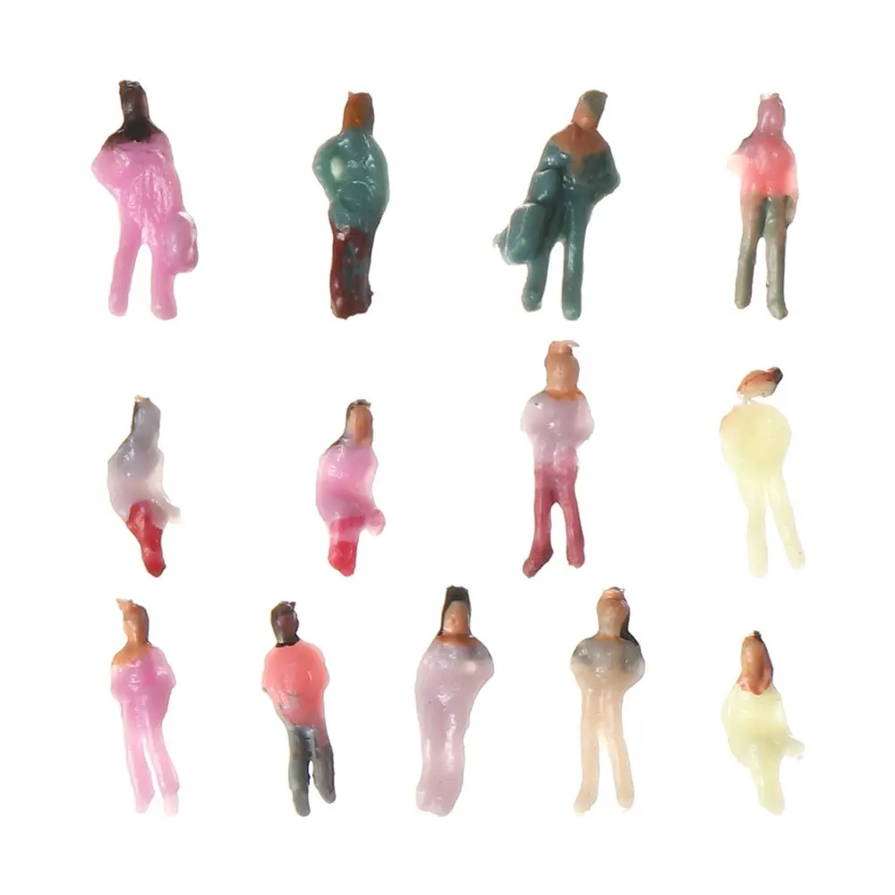 50/100pcs 1:200/1:100/1:150/1:75/1:50/1:30/1:25 Scale Model Building People Figures Mixed Color Plastic Passengers Train Scenery