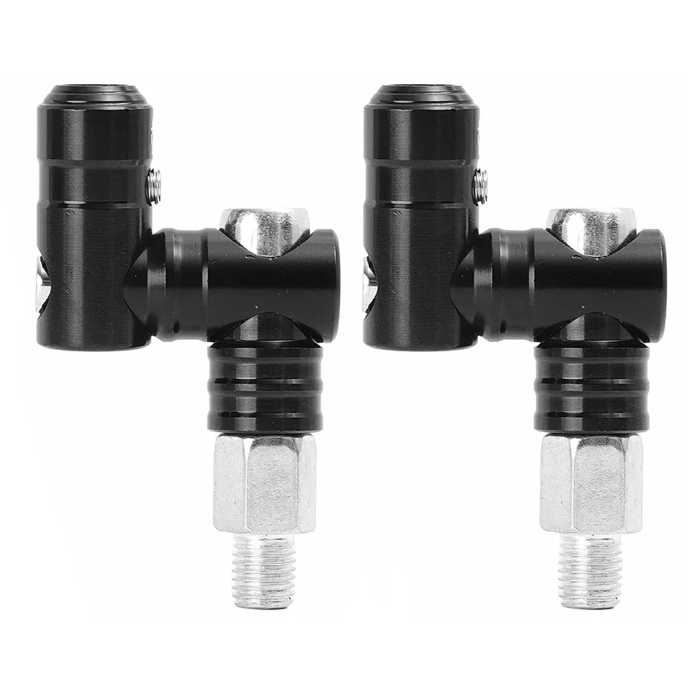 2Pcs 360 Degree Rotation Motorcycle Mirror Mount Adjustable Aluminum Alloy Handlebar Mirror Adapter Universal Fit