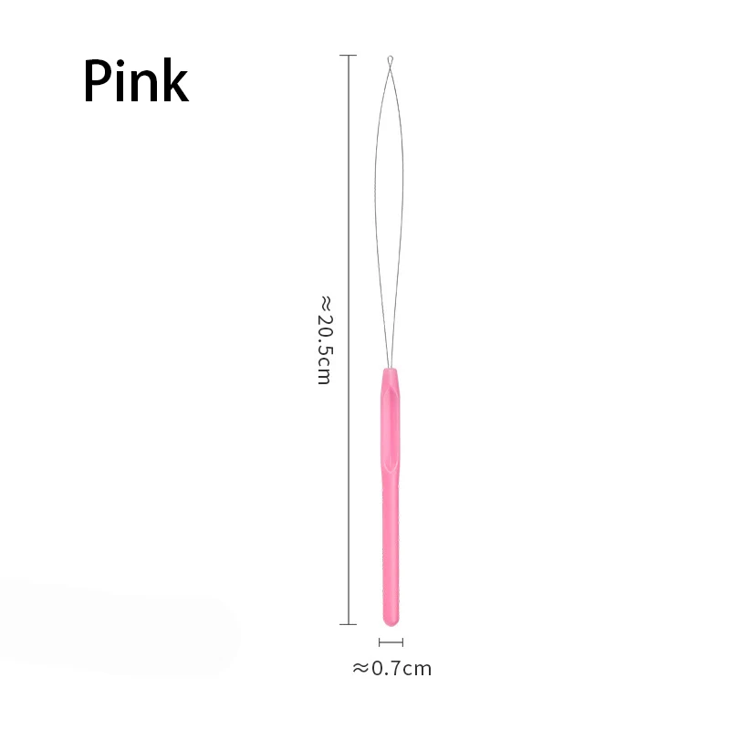 Micro Rings Loop Threader Ferramenta Puxando Agulha, Usado com Alicate de Cabelo e Contas para Cabelo Humano, Extensão de Penas, Tufting Threader