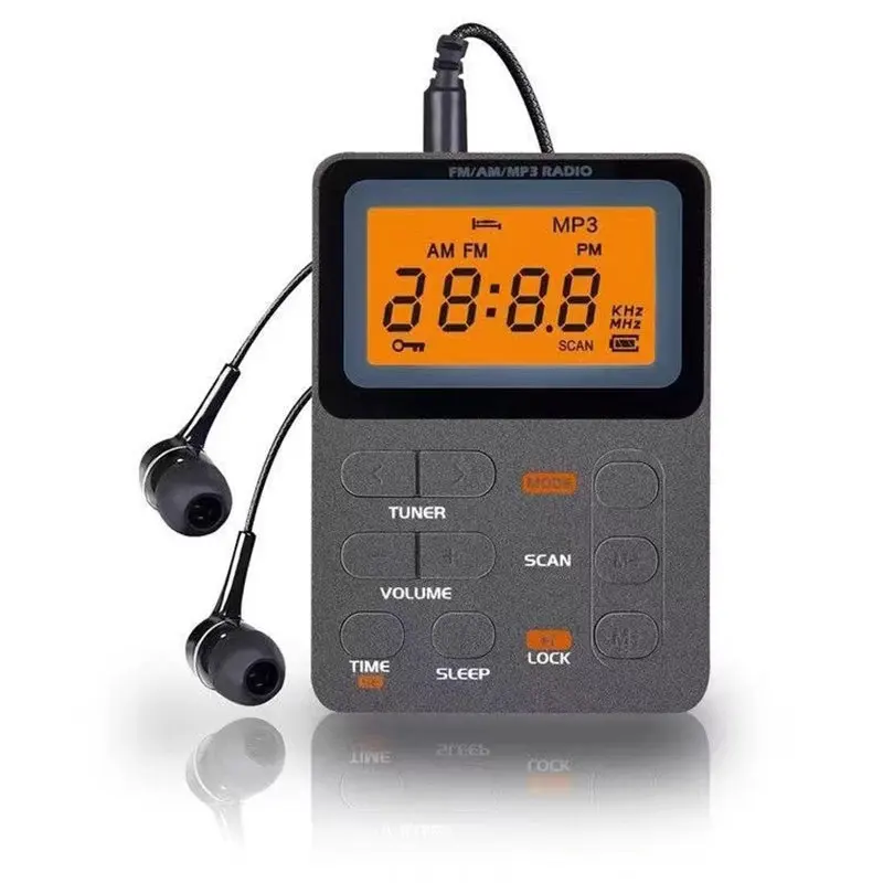 FooHee Mini MP3 FM/AM Radio Rechargeable With 32G Memory Card Headphones FH992