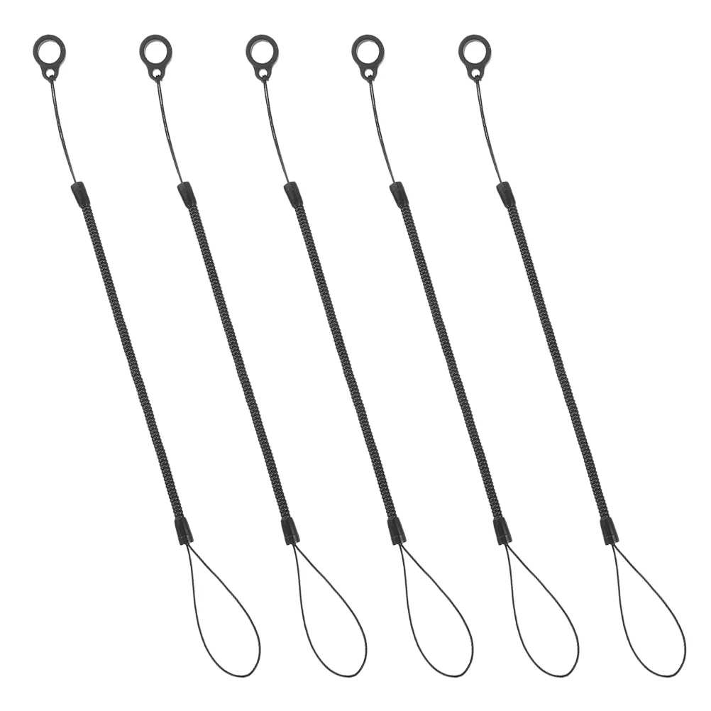 مجموعة مكونة من 5 قطع من سلك حبل القلم المطاطي للأقلام المضادة للفقدان وحزام بلاستيكي زنبركي #6