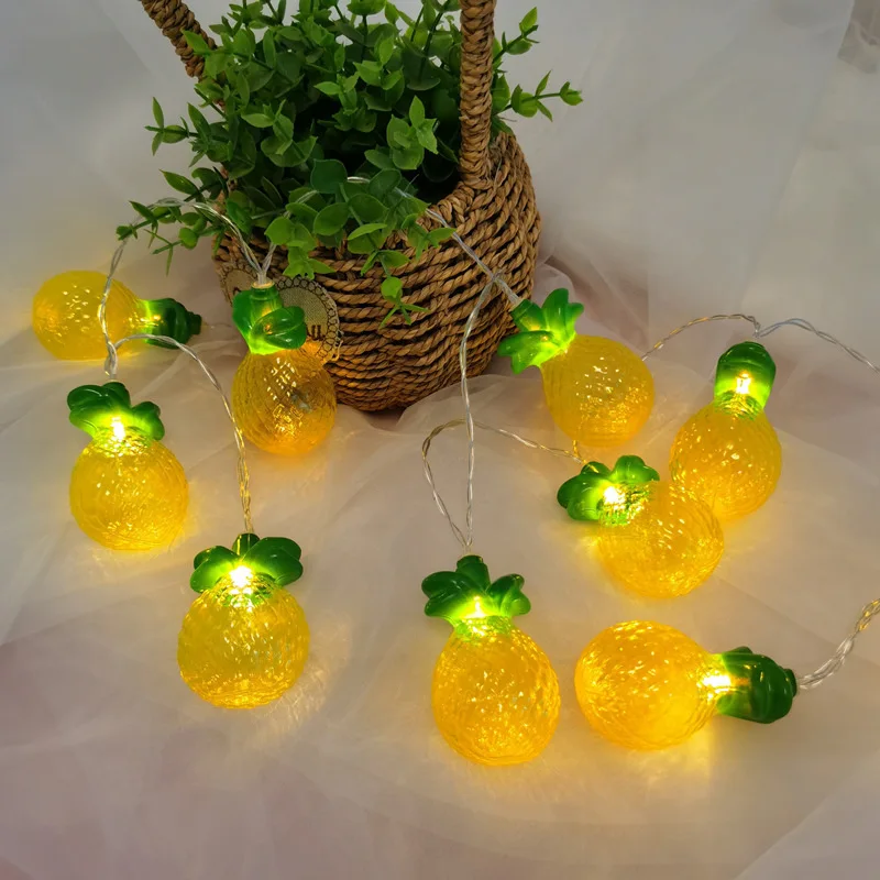 6M 40LEDs Frucht-Ananas-Lichterkette, Feenlicht, Nachtlicht, Raumgirlande, Vorhang, Mädchen-Geburtstag, Hochzeitsfeier, Dekorationsbeleuchtung