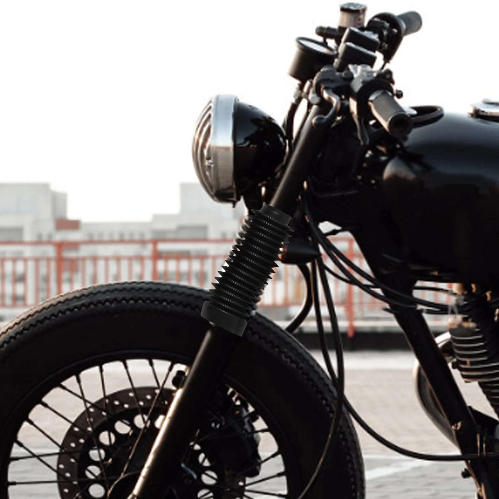 1 زوج دراجة نارية الجبهة امتصاص الصدمات غطاء المطاط صدمة الأحذية ل العالمي صالح حماية الغبار ارتداء مقاومة دائم