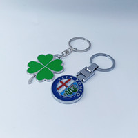 1pcs New Green Leave Keychain Fashion Creative Beautiful Four Leaves Clover Steel Lucky Key Chain Key Rings Jewelry Wholesale