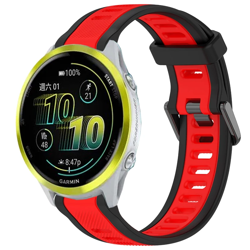 22 مللي متر 20 مللي متر 18 مللي متر الملمس سيليكون حزام ل Garmin Forerunner 570 265 255 165 265S Vivoactive 6 5 3 4 4S/Venu 3S 3 2 Plus SQ Band