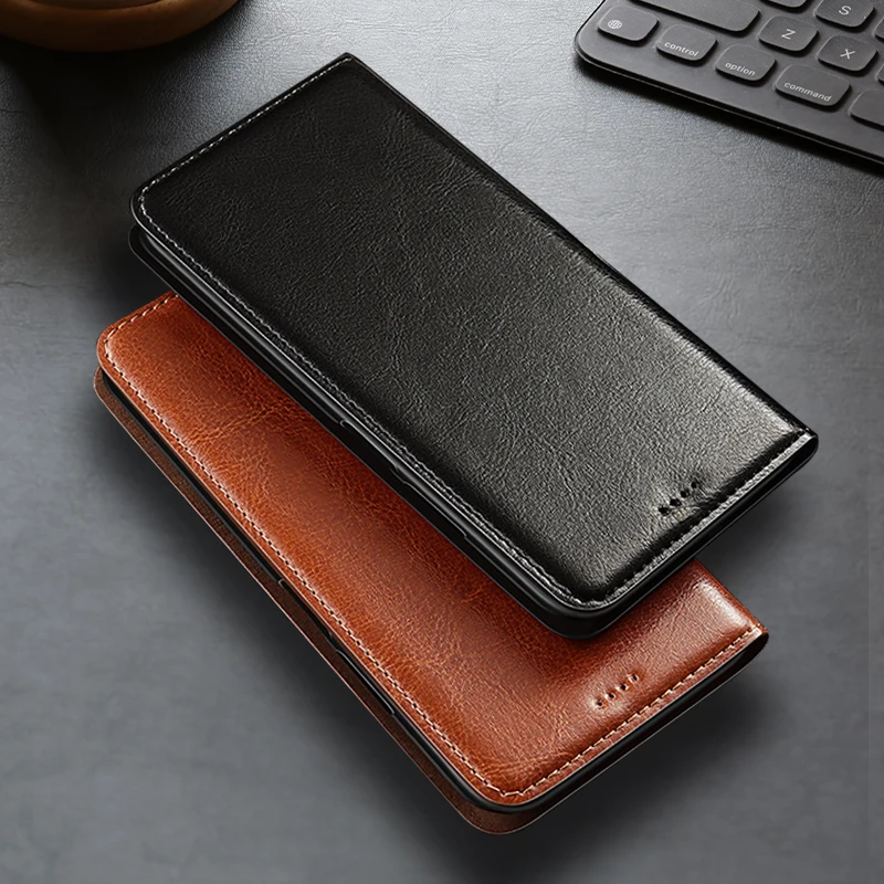 เคสหนังแท้ลาย Crazy Horse สำหรับ Honor 70 80 80GT 90 100 200 300 400 SE GT Pro Plus Lite เคสโทรศัพท์แบบกระเป๋าสตางค์