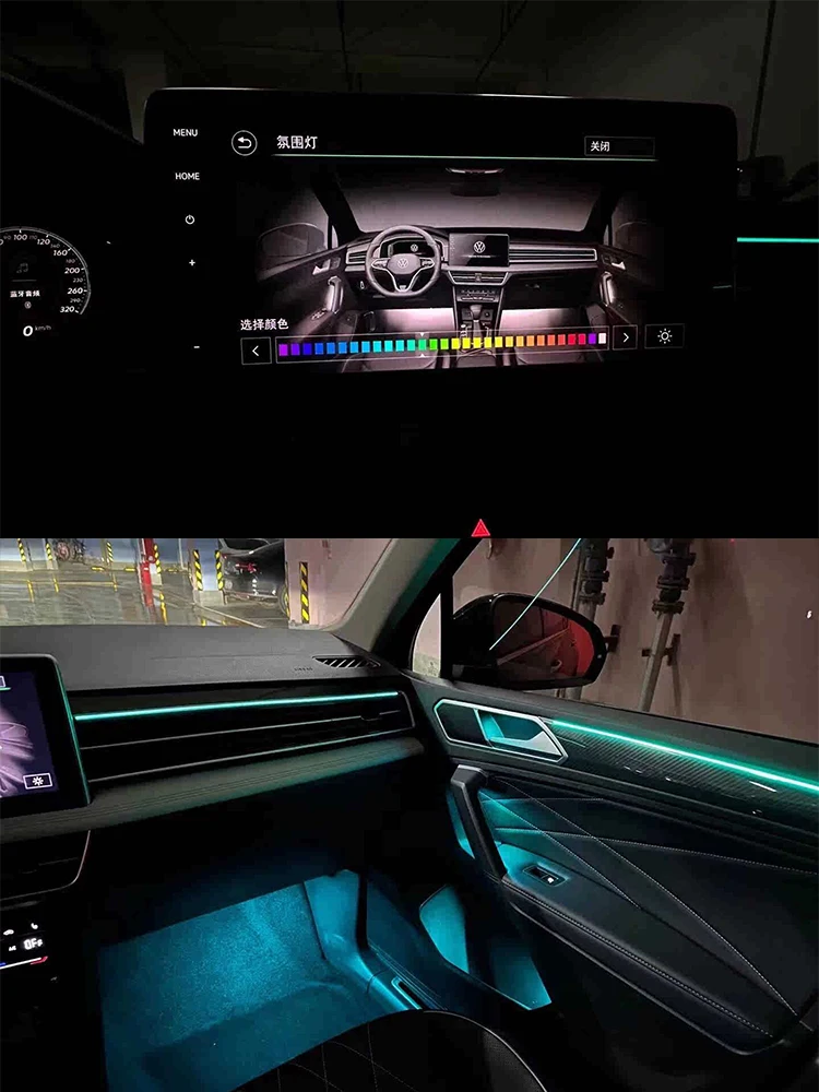 For 17-21 Volkswagen Tiguan L  64 color ambient light upgrade Original vehicle mmi control  Tiguan L 64 color LED