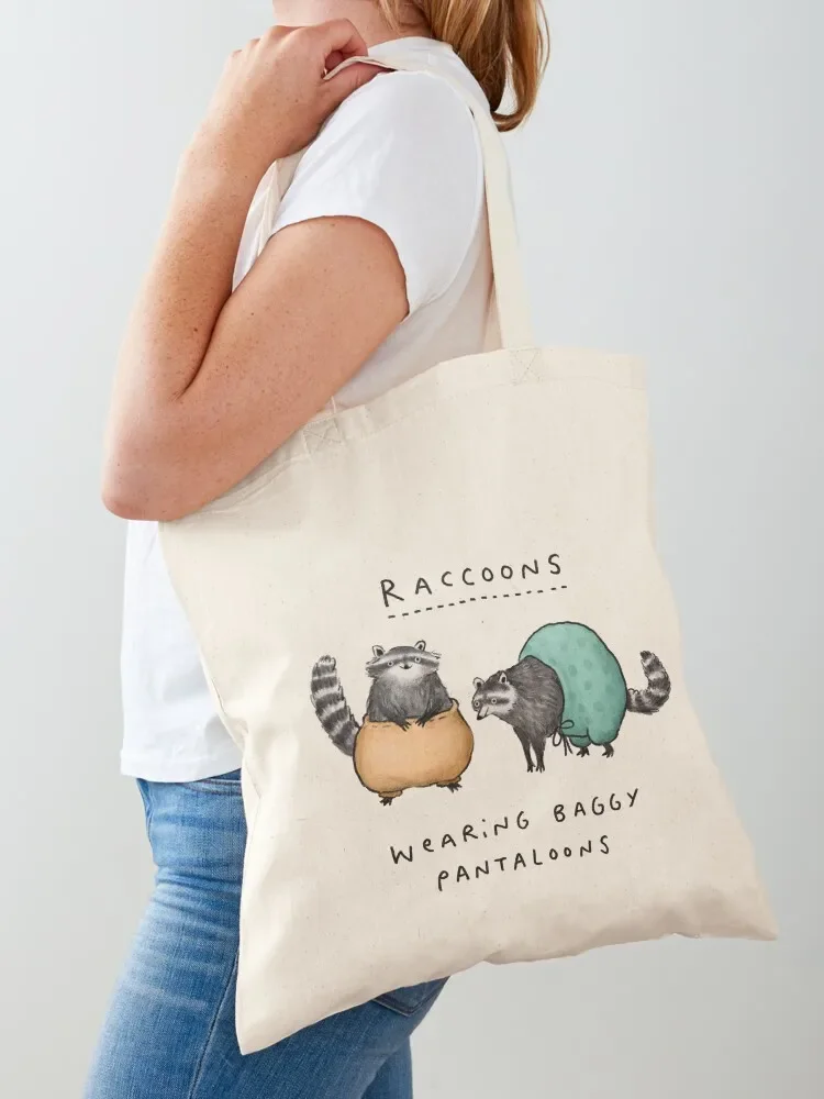 Raccoons Wearing Baggy Pantaloons Tote Bag tote bag screen Shopper Tote Bag