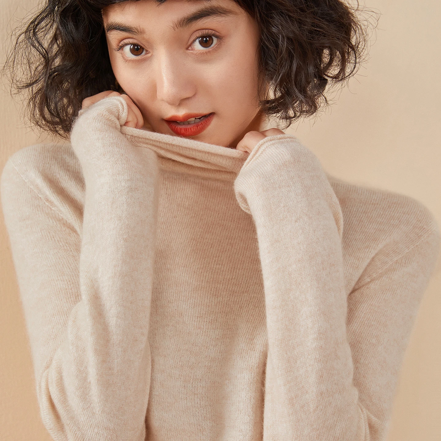 100% Pure Cashmere High Neck Knit Sweater Soft Cozy Long Sleeve Base Layer Pullover Fashion Minimalist Women’s Daily Matching...