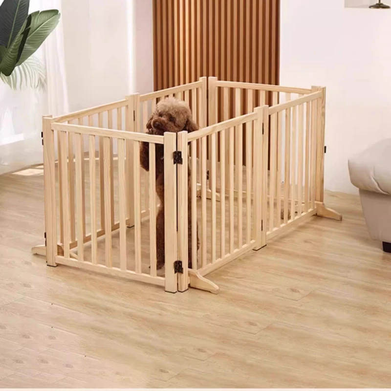 

Folding Outdoor Dog Fence Retractable Wooden Barrier To Stairs Dog Fence Privacy Extendable Barrera Para Mascotas Dog Supplies