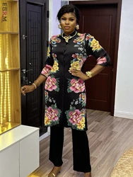 EGRM Autumn 2026 New Fashion Printed Pleated Set Women Stand Collar Long Sleeved Tops Loose Wide Leg Pants Two Piece Sets 3A1670