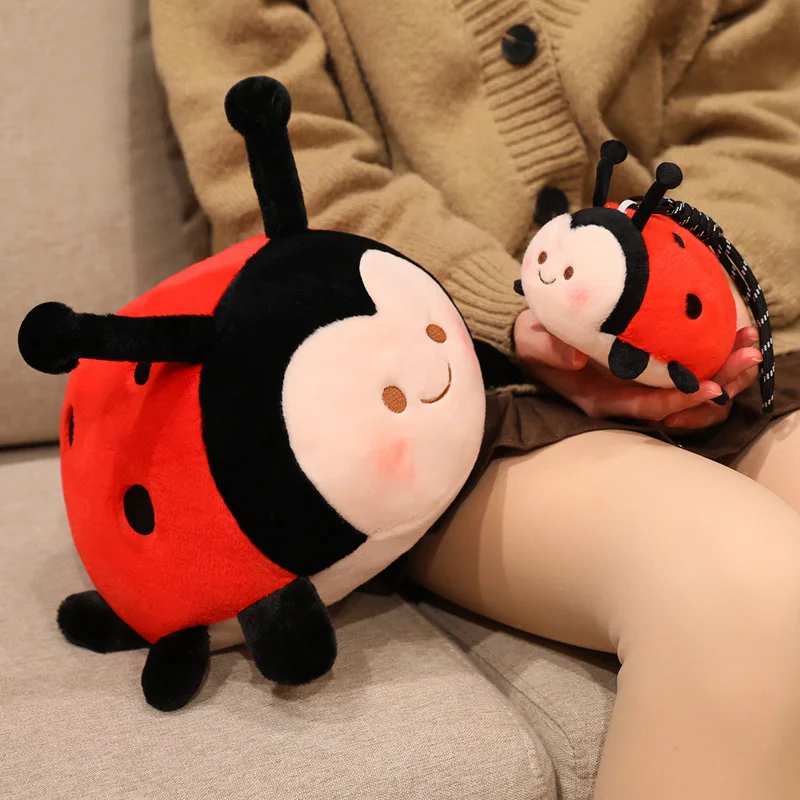 13/26CM Kawaii Cartoon Simulation Anime Lovely Ladybug Stuffed Insect Animal Plush Toy Children's Ladybug Plush Pendant Doll