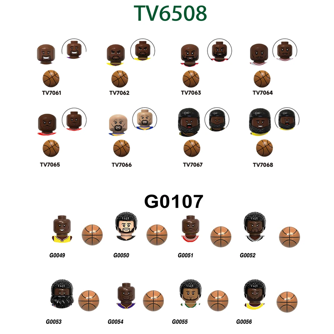 G0107 TV6508 KT1021 étoiles de sport de basket-ball assembler des briques jouets cadeaux blocs de construction figurines d'action pour enfants enfants