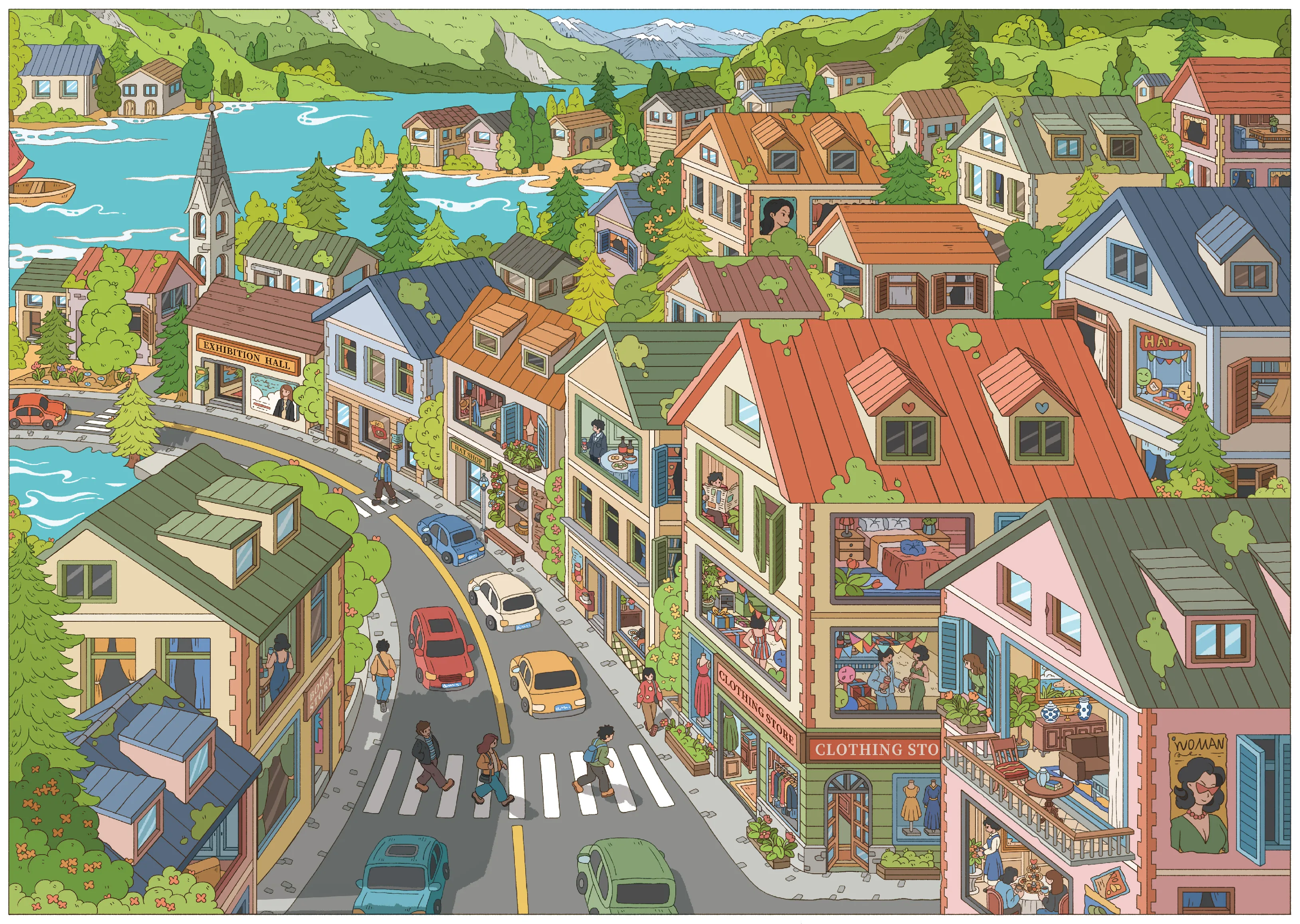 

Кавайные 3D-наклейки с видами улиц и кибер-мира, пейзажные стикеры, DIY-набор для создания карманных сцен, подарок на фестиваль