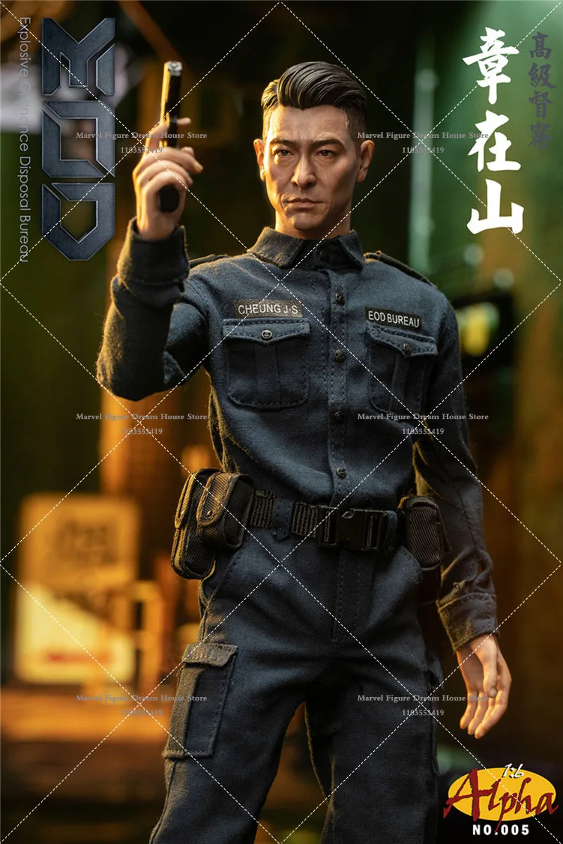 Wielka wyprzedaż Alpha005 1/6 Skala Kolekcjonerska Hongkong EOD Biuro Oficer Aktor Andy Lau Pełny zestaw 12 "Męska figurka akcji Model lalki